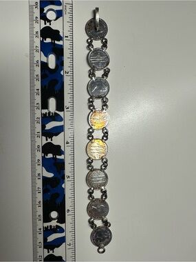 Vintage Southern Rhodesia 3 pence coins Link Bracelet
